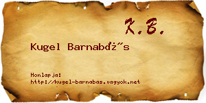 Kugel Barnabás névjegykártya